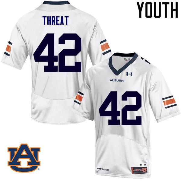 Youth Auburn Tigers #42 Tre Threat College Football Jerseys Sale-White